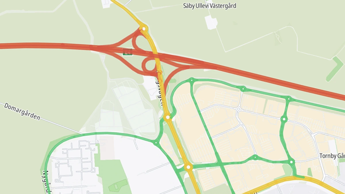 Citylytics traffic view with street volumes on a map